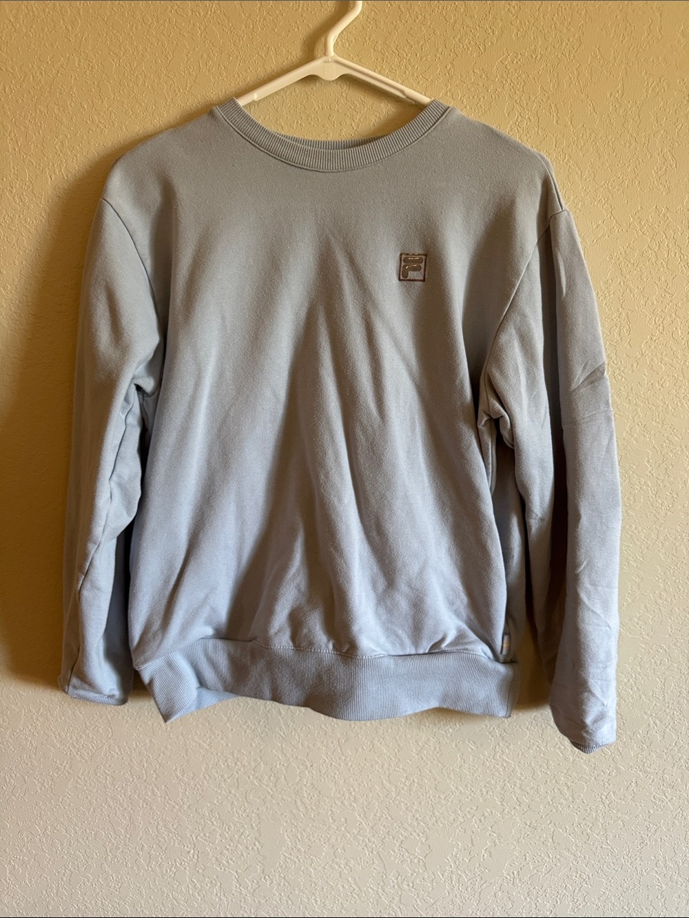 Fila Light Gray Crewneck Sweatshirt with Small Chest Logo